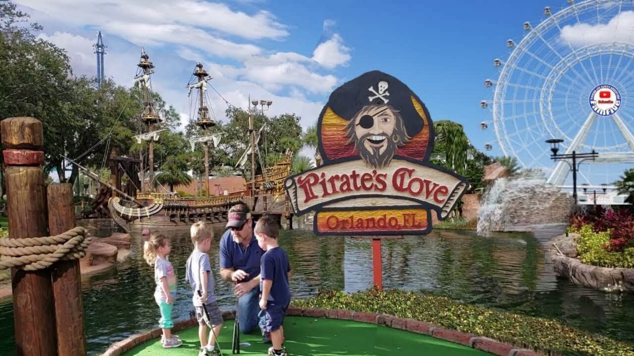 people playing mini golf