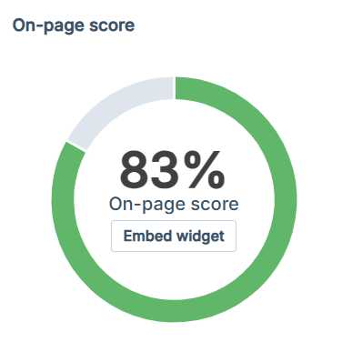 Image of an SEO score of 83%.