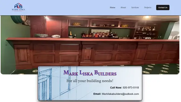 Mark Liska Builders home page image.